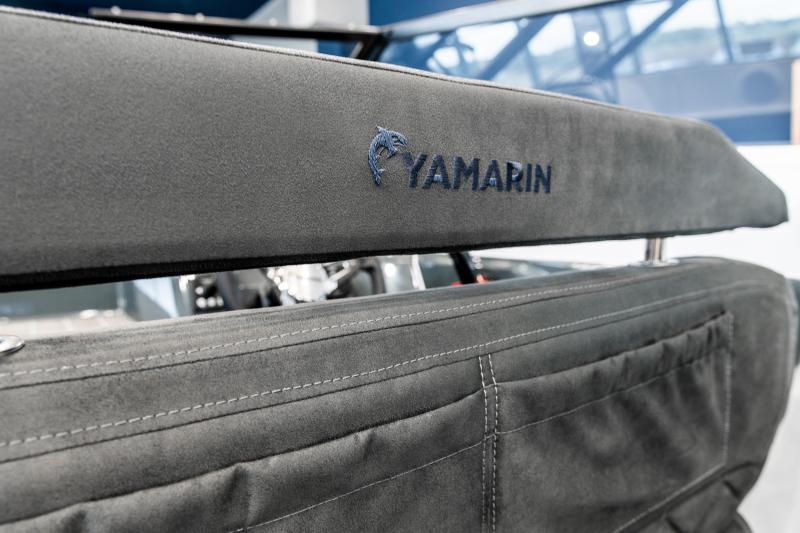 Dark grey Niroxx fabric used in Yamarin 67 day cruiser's backrest