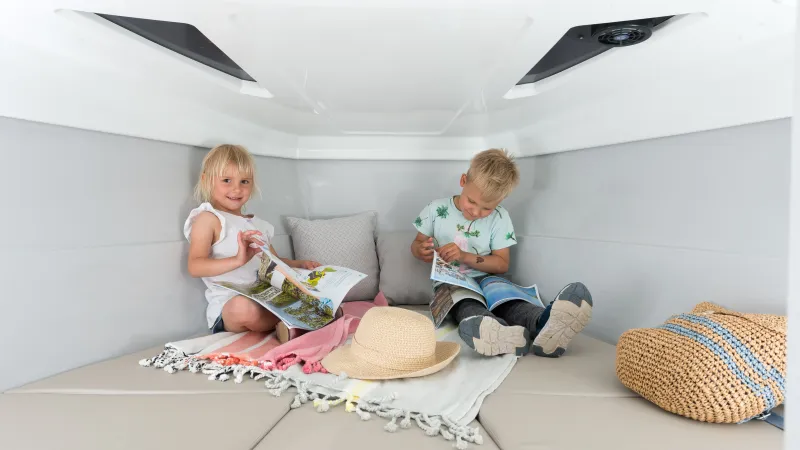 The bow cabin of Yamarin 63DC